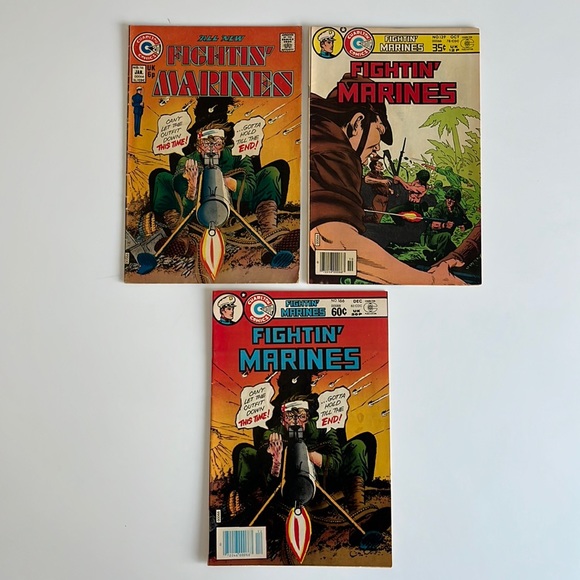 Fightin' Marines #116 (‘74) #139 (‘78) #166 (‘82 Re-Issue) Charlton Lot of 3 UC - Picture 1 of 14